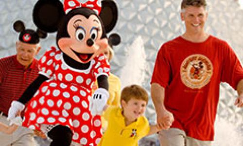 Minnie and family at EPCOT theme park at Walt Disney World Resort.
