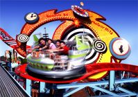 Fun on the Primeval Whirl ride inside DinoLand located at Disney’s Animal Kingdom theme park in Orlando.