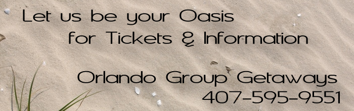 Let us be your Oasis for tickets and information on Orlando theme parks and attractions. Call Orlando Group Getaways at 407-595-9551.