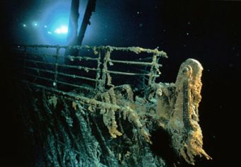 Titanic ship sitting on the bottom of the Atlantic ocean. See video and artifacts at the Titanic Experience in Orlando. Get discount tickets for groups at orlando group getaways.