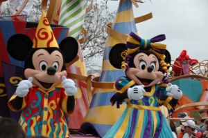 Mickey and Minnie at the Magic Kingdom theme park in Orlando.