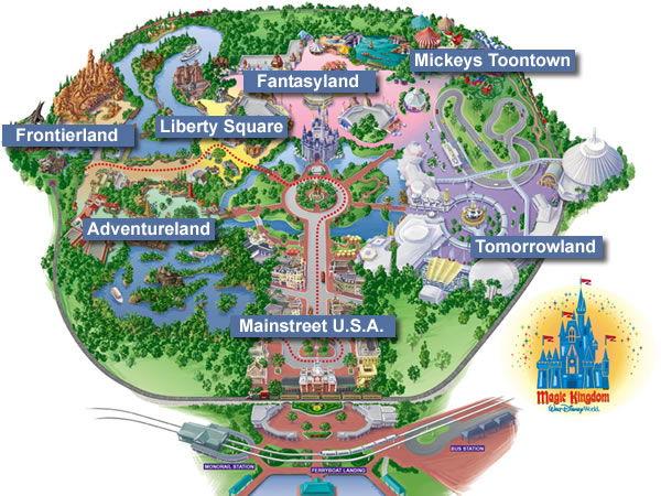 Magic Kingdom theme park map
