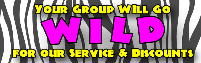 Your Group will go wild for our service and discounts! Call today at 407-595-9551