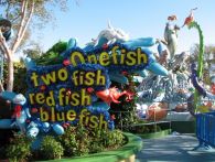 One Fish Two Fish Red Fish Blue Fish in in Dr. Suess Land at the Islands of Adventure theme park. 