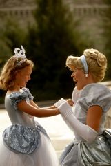 Cinderella and guest at the Magic Kingdom theme park. Meet and Greets available to meet disney characters.